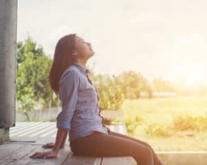 Girl enjoying the sunset