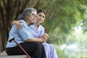 Geriatric mental health nurses assess the mental health status of elderly patients